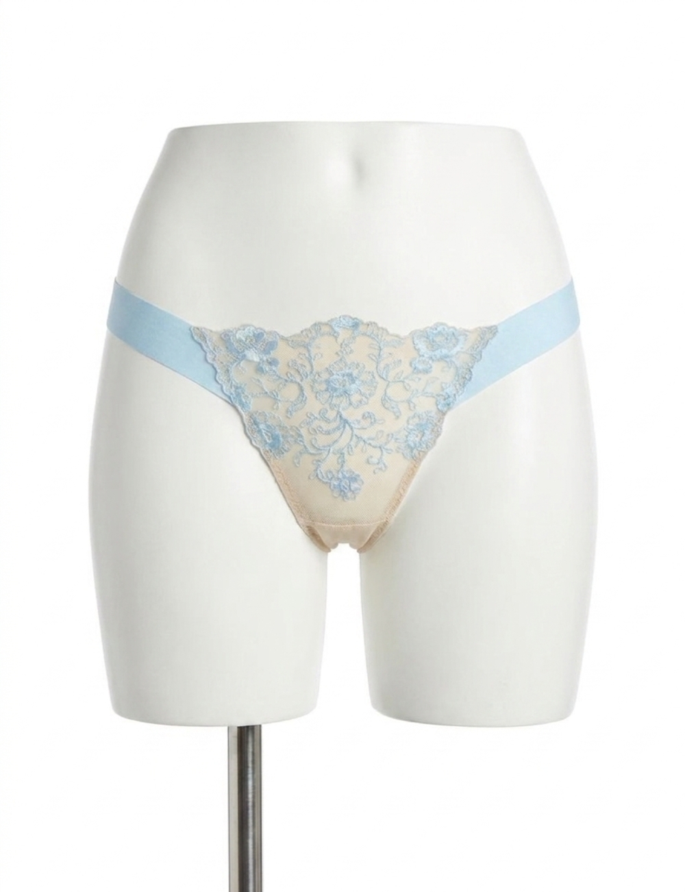 NEW COMMANDO crown embroidered thong panty in something blue